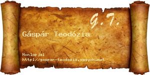 Gáspár Teodózia névjegykártya